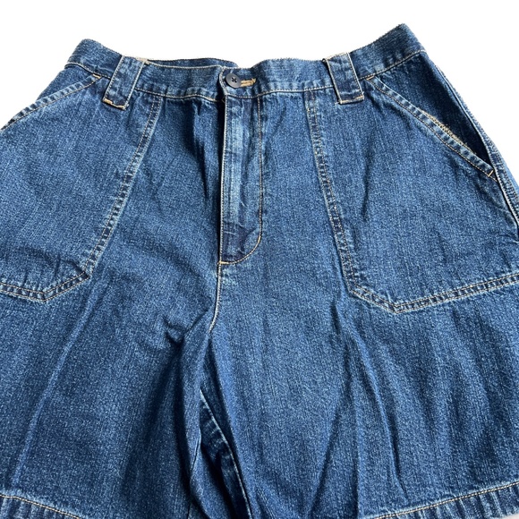 Cherokee Denim Shorts Size 14 High Waist Large Pockets Bermuda Vintage Med Wash - Picture 2 of 5